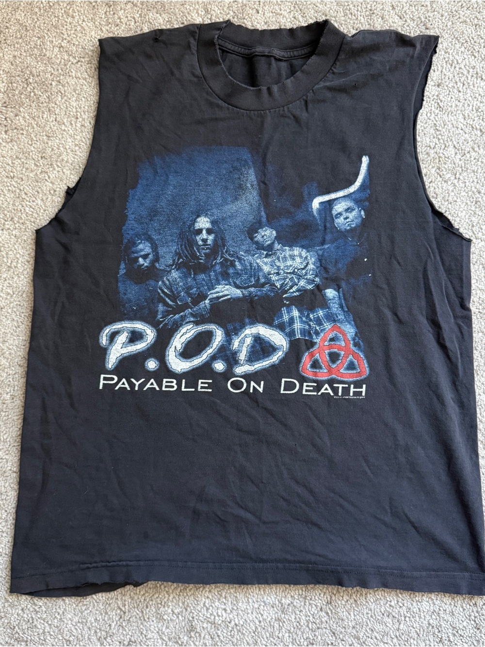 Vintage 1999 POD Payable On Death Southtown Band T Shirt Sleeveless L 21.5x26.5